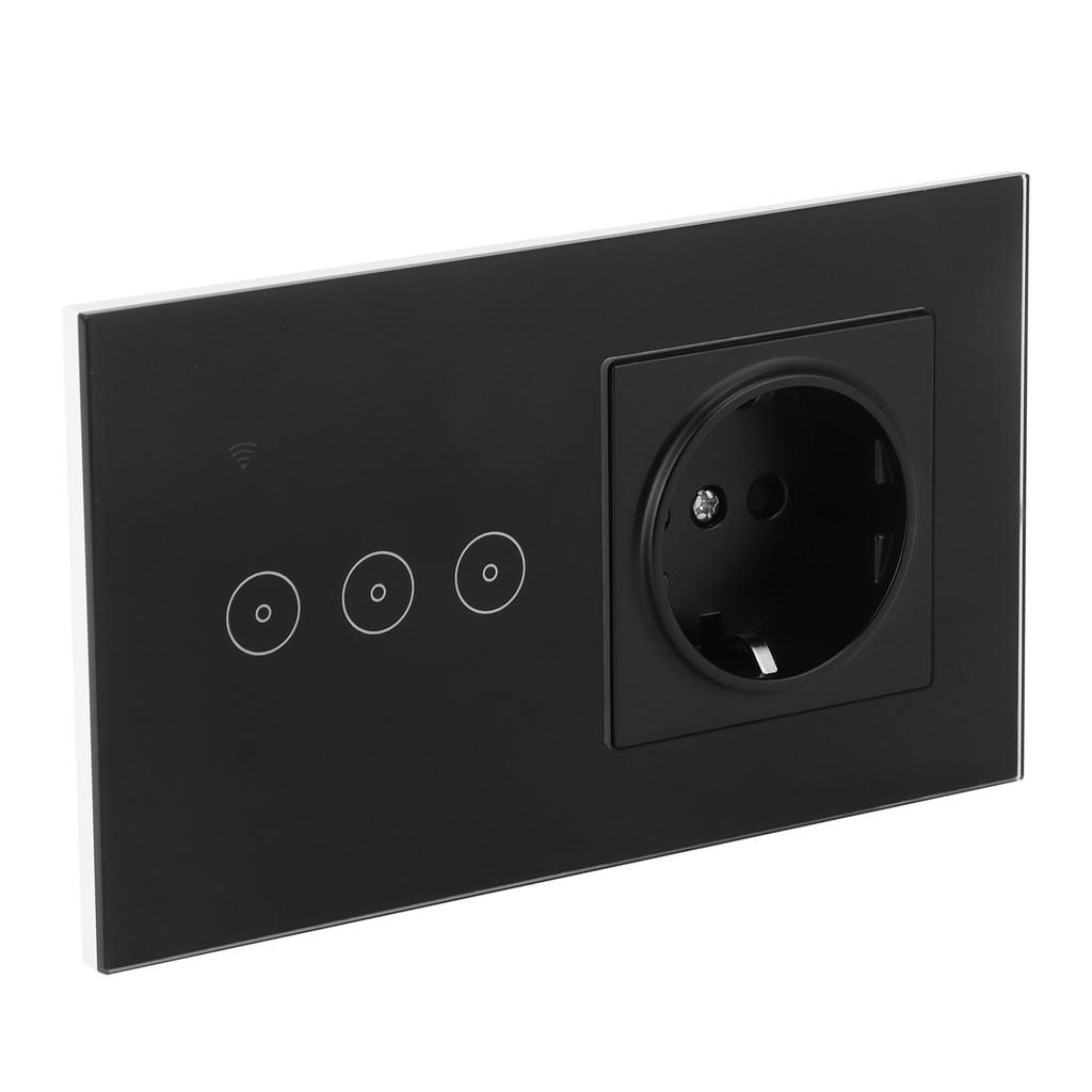 Multifunction Smart Wall Switch with Socket WiFi Switch Socket for Tuya  95?/AC 10A