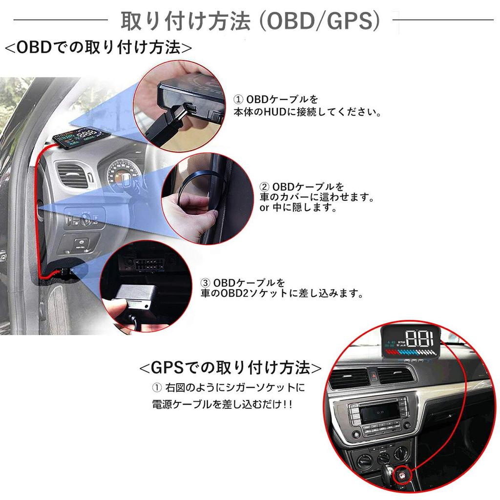 .B "M7-OBDGPS" HUD Head Up Display M7 GPS/OBD2 Compatible Colorful Car Speedometer Windshield