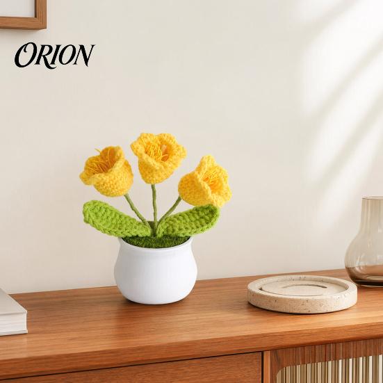 Hemp Rope Plant Pot Woven Potted Plant, Handmade Wool 3D Texture Crochet Maintenance Free Flowerpot Flower with Flowerpot, No Home Decor Eco-friendly