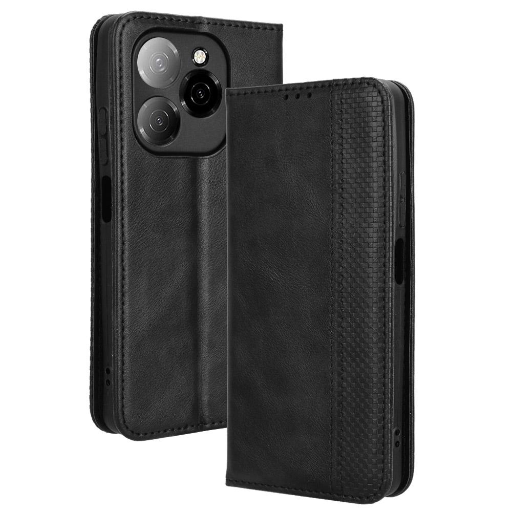 For TECNO Spark 20 Pro 5G KJ8 Case Retro Texture Leather Wallet Phone Cover
