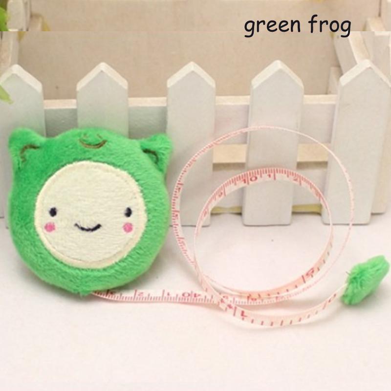 

Швейный инструмент, креативная рулетка, 1 шт., мультяшная плюшевая форма животных, выдвижная линейка, 150 см, 60 дюймов зелёный