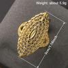 Huitan Marquise Shaped Women Gold Color Ring Hollow Design Noble Accessories for Party Daily Charming Wedding Metal Lady Jewelry