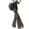 2025 Spring & Autumn Women's High-Waist Slimming Micro-Flare Jeans with Frayed Design