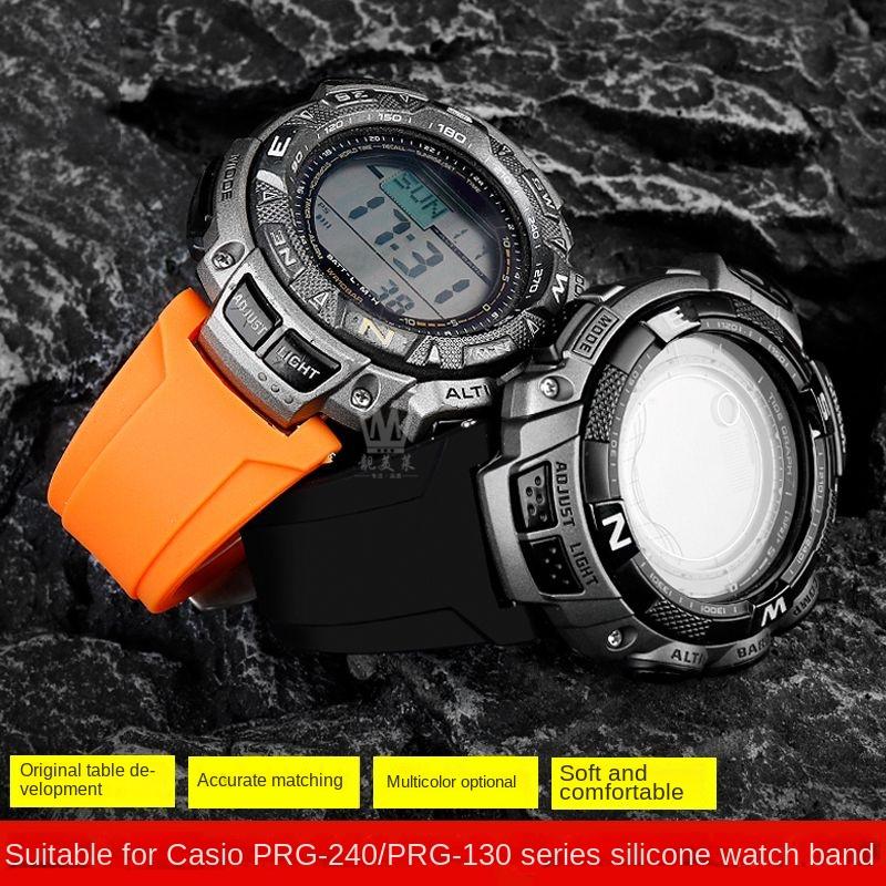Pro Casio PRG-240 PRG-130Y/T PRW-1500 PRG-130 Pryskyřice Silikon Konkávní Gumový Řemínek na Hodinky s Nářadím Sportovní Řemínek Příslušenství