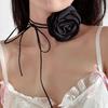 Specical Design with Large Flower Rose Flower Choker Long Rope Adjustable Wedding Neck Accessories Rose Choker Women