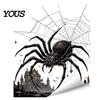 Easy Peel Window Graphics Halloween Spooky Bat Static Clings, Ghost House Glass Stickers, Adhesive-Free Beautification Sets Waterproof Decals for Bar