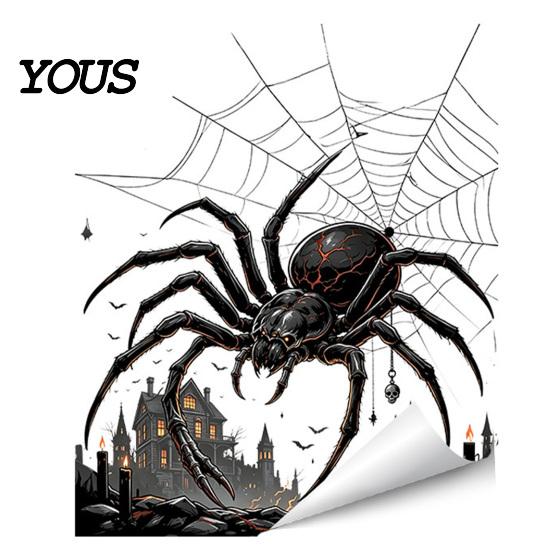 Easy Peel Window Graphics Halloween Spooky Bat Static Clings, Ghost House Glass Stickers, Adhesive-Free Beautification Sets Waterproof Decals for Bar