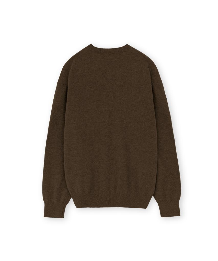Beulaunyadeu Extra Super Fine V-Neck Knit, Brown