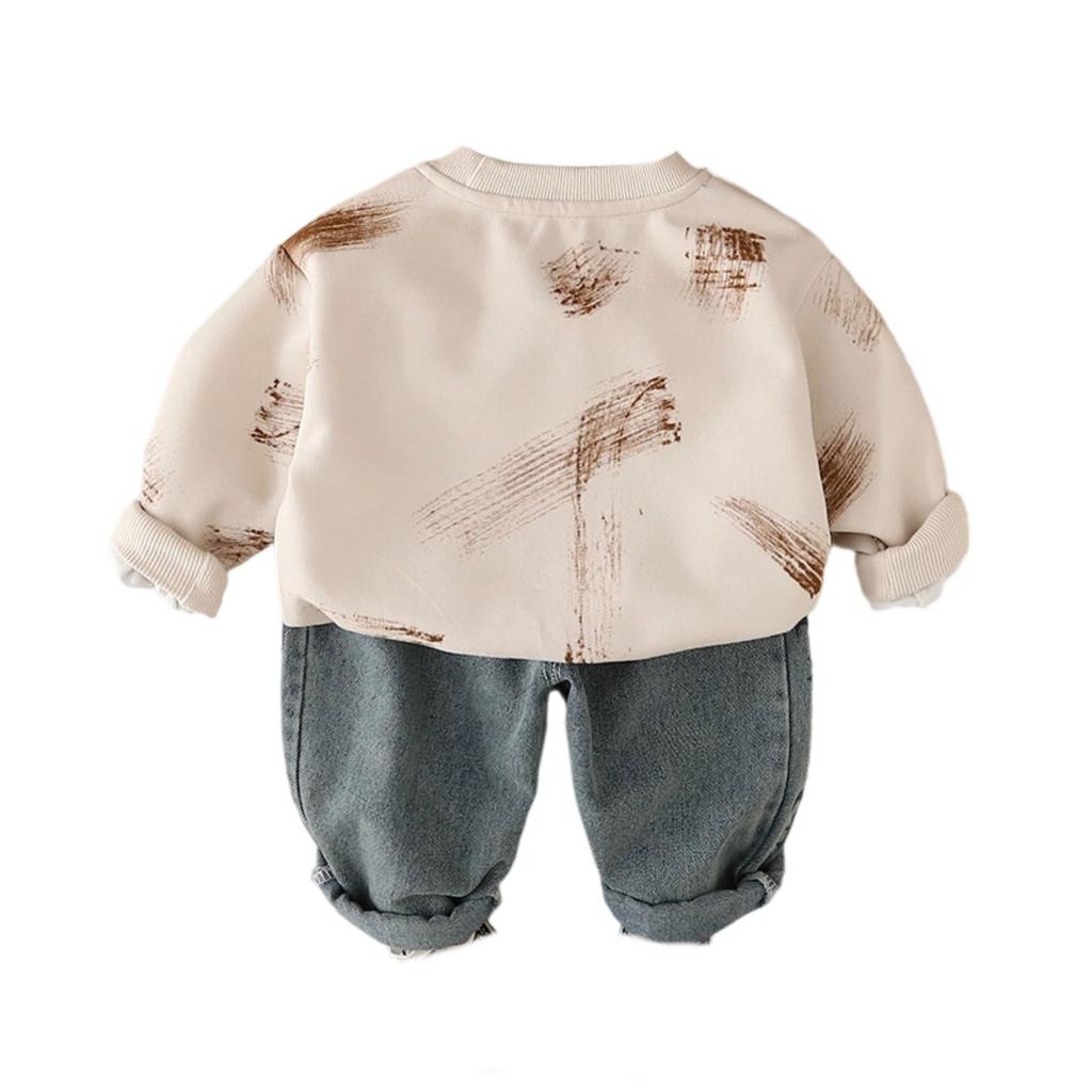 Kids Casual Long-Sleeve Set, Comfortable Daily Wear Outfits