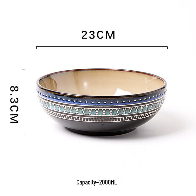 Nordic Bohemian 9-inch Ceramic Soup Bowl