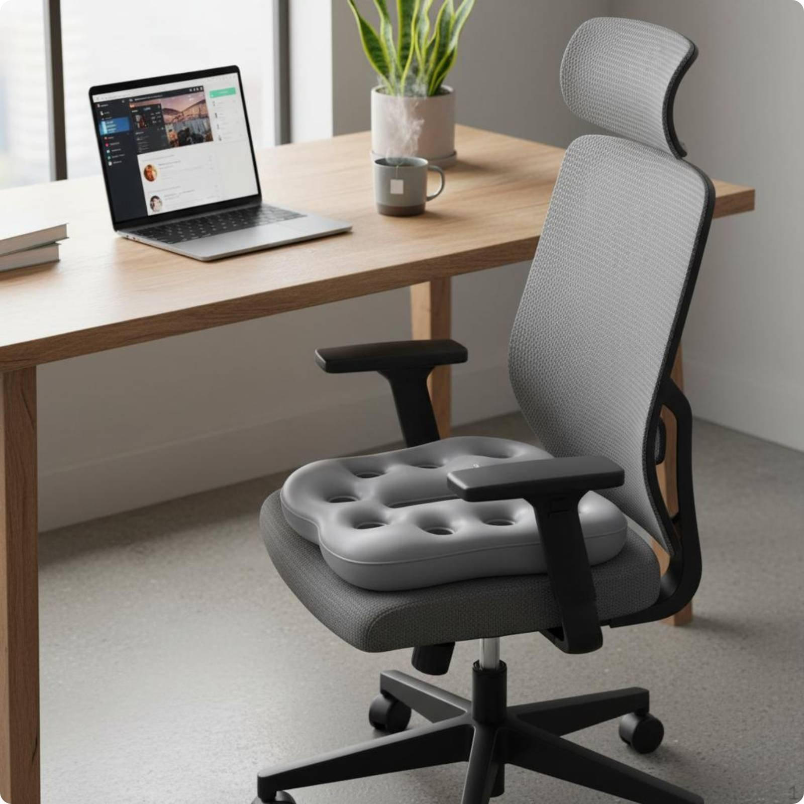 Coccyx Seat Cushion Hollow Design Tailbone Relief Breathable Hemorrhoid Pillow for Post