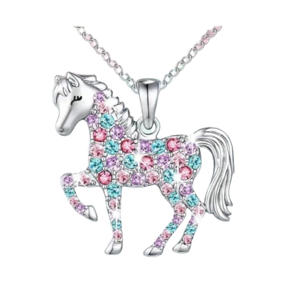 Charming Colorful Pony Pendant High-End Children's Necklace