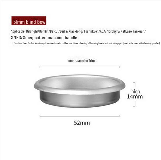Universal-Blindschale für italienische Kaffeemaschinen: 51/53/58 mm Griff für Einzel-/Doppeltasse, Reinigungsschale für Brühkopf ohne Loch.