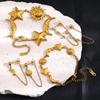 MamacitaSlay 316L Stainless Steel Sun Moon Star Bracelet Earrings Waterproof 18K Gold Plated Jewelry Creative Accessories Gift