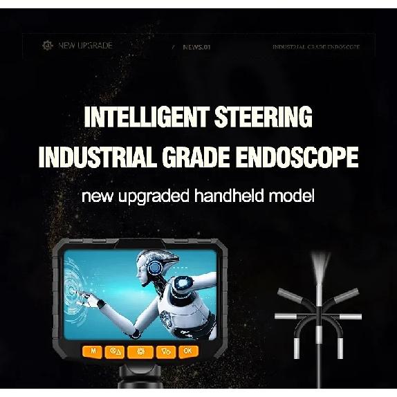 360 ° Rotating Dual-lens Endoscope, 3.9/6.0MM 5-inch IPS Endoscope Inspection Camera, Automotive Mechanical Industrial Endoscope