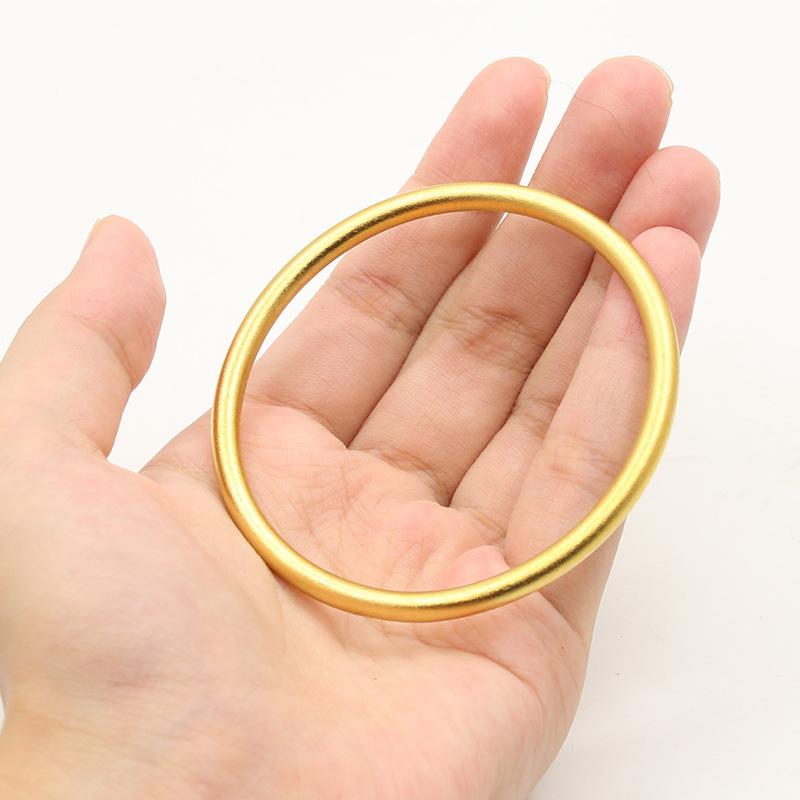 Wedding Gift Ancient Style Imitation Gold Bangle - Unisex Sand Gold Plain Band Bracelet Inspired by Internet Celebrity Style