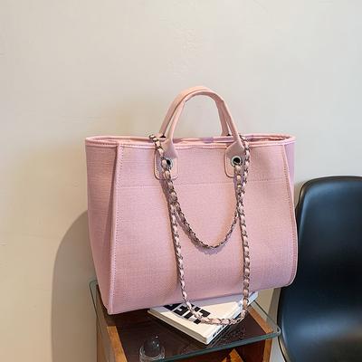 Damentasche neue modische Textur Schulterhandtasche große Kapazität Canvas Kette Tragetasche Tide