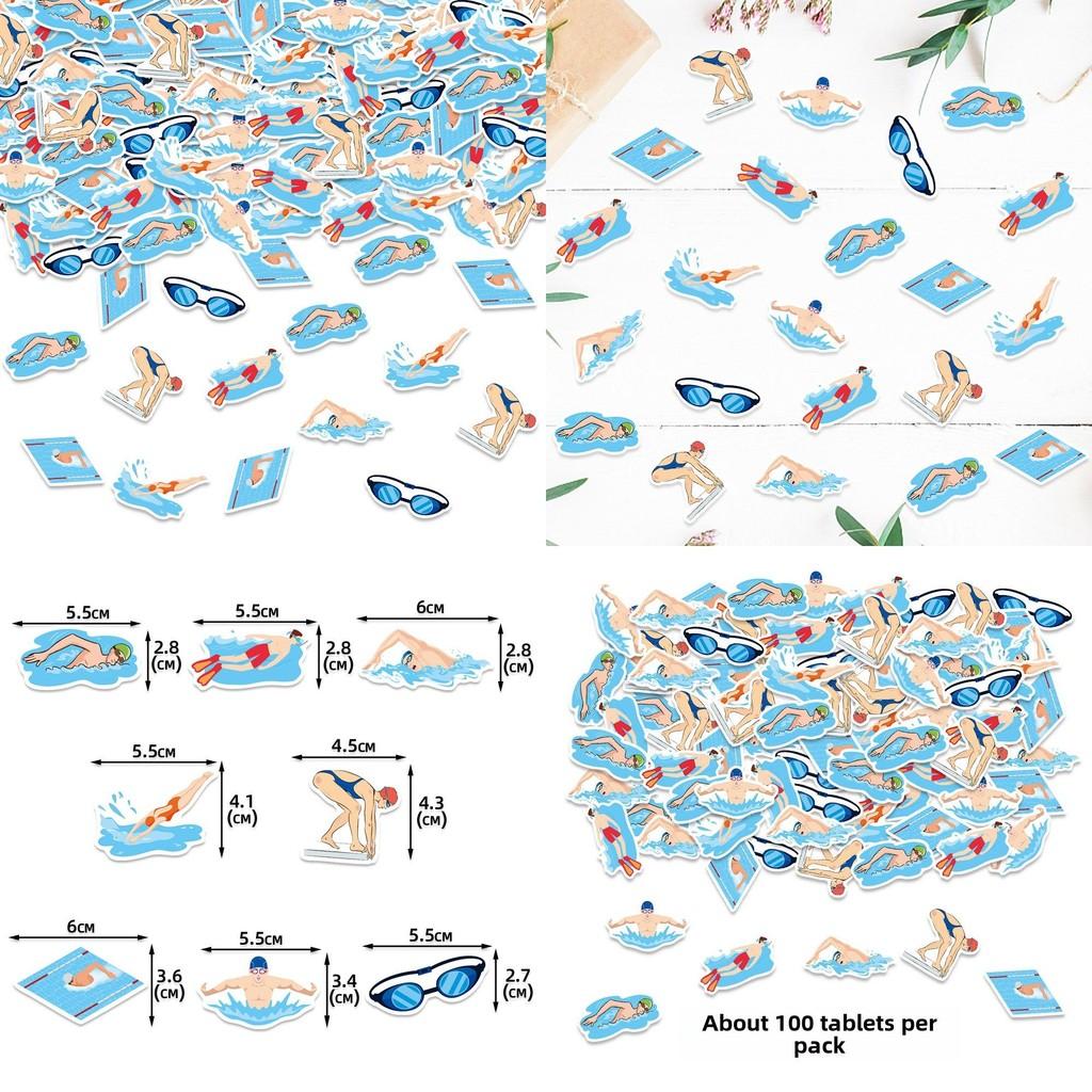 Summer Theme Swimming Confetti Birthday Desktop Party Decoration Throwing Props