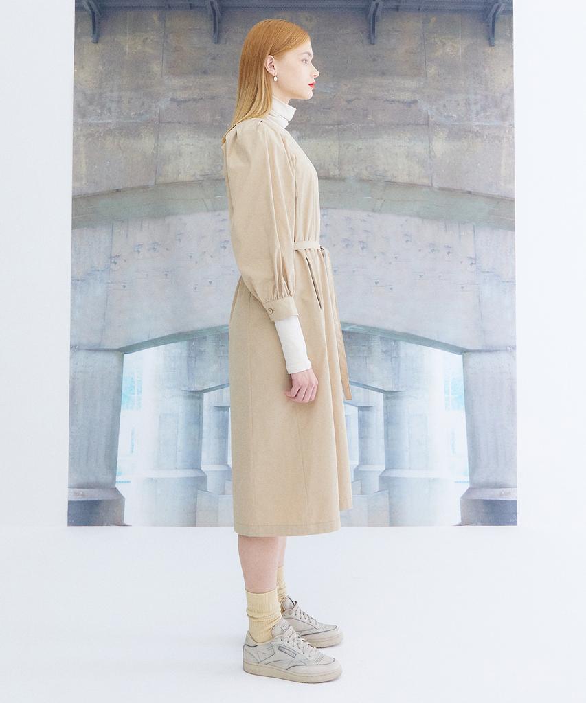 THE STUDIO K Puff Volume Sleeve Dress_Beige