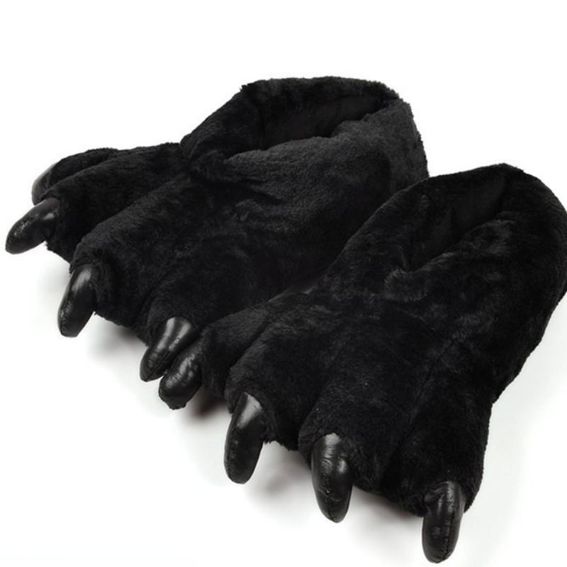 Fashion Funny Plush Slippers Women Winter Shoes Indoor Personalized Casual Flats Furry Slides Couples Comfort Bedroom Shoes Halloween