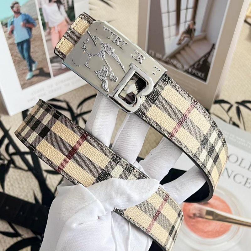 Klassischer Herren-Doppelseitiger Geprägter Rindsledergürtel mit Glatter Schnalle - Vielseitig für Business oder Freizeit