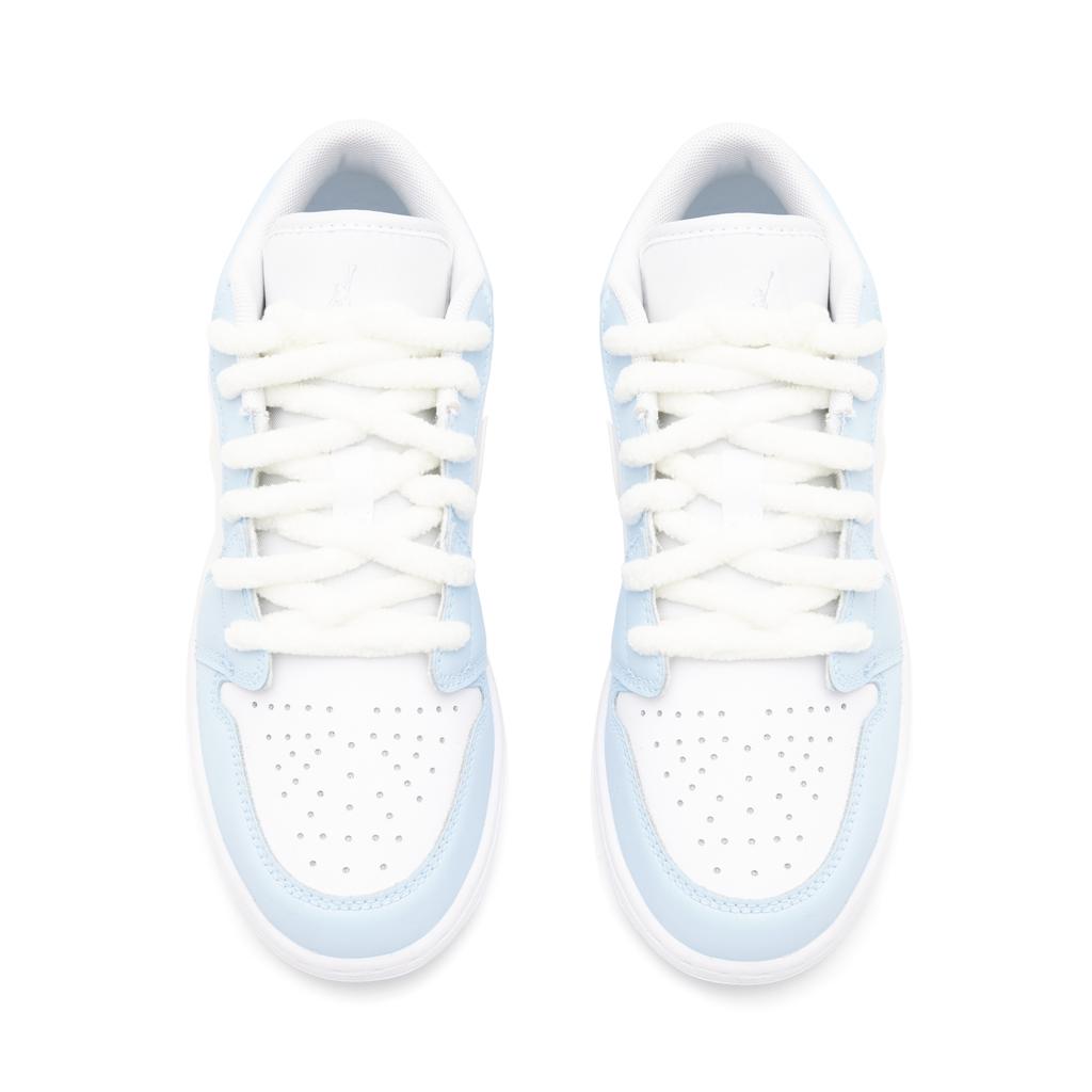 Jordan Air Jordan 1 Low Top Vintage Basketball Shoes Women's White Blue FQ9112-100(Teamp-)