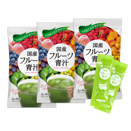 

KOSEI Fruit Green Juice with Lactic Acid Bacteria and Enzymes, 3 Bags, 3-Month Supply, 270g (3g x 90 Packets), Peach Flavor, Easy to Drink, Diet, Heal