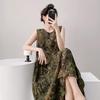 1011 new cotton and silk nightdress fairy style thin large size sweet and cute style long dress loungewear can be worn outside