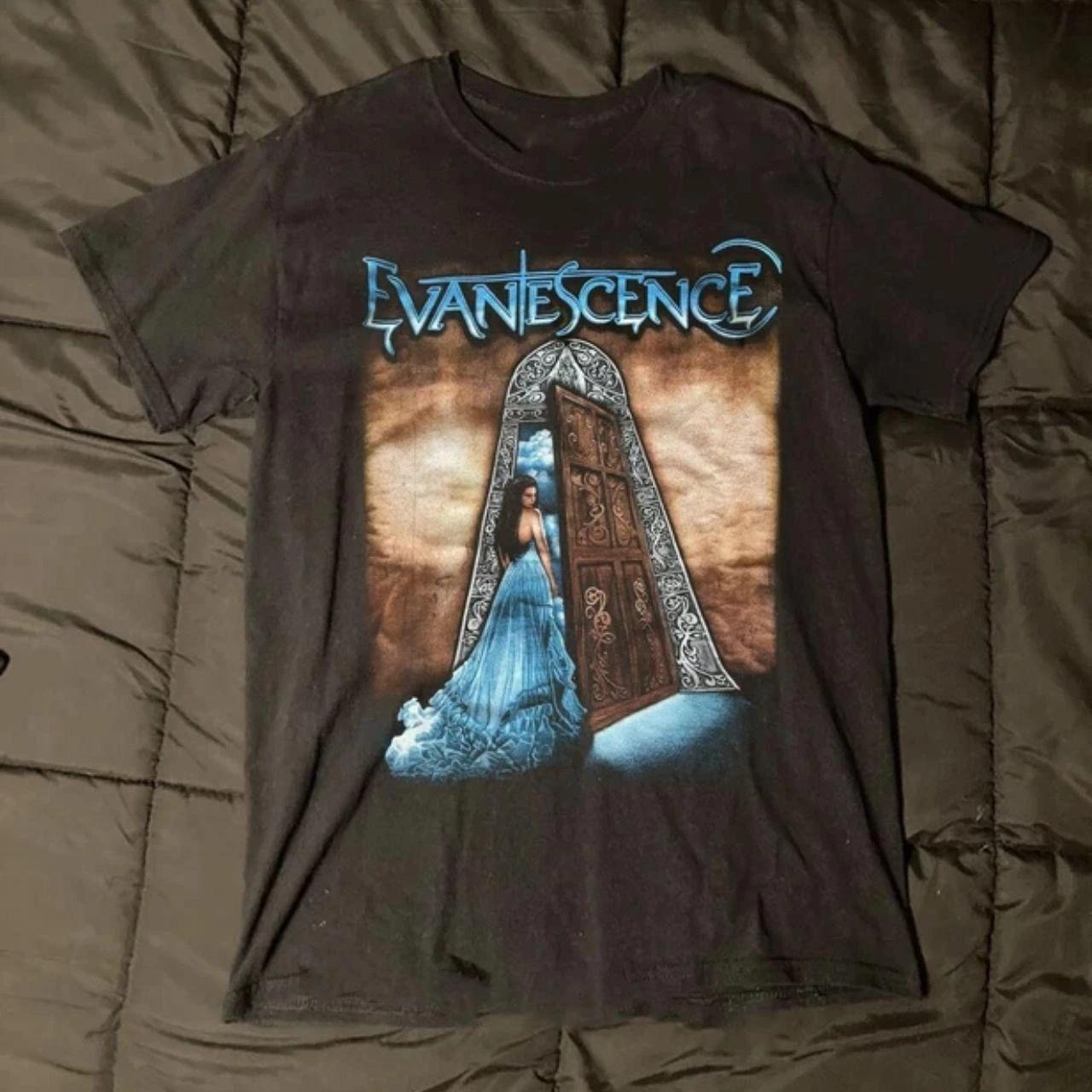 Evanescence Band Gothic Rock Cotton Black Tee Reprint S