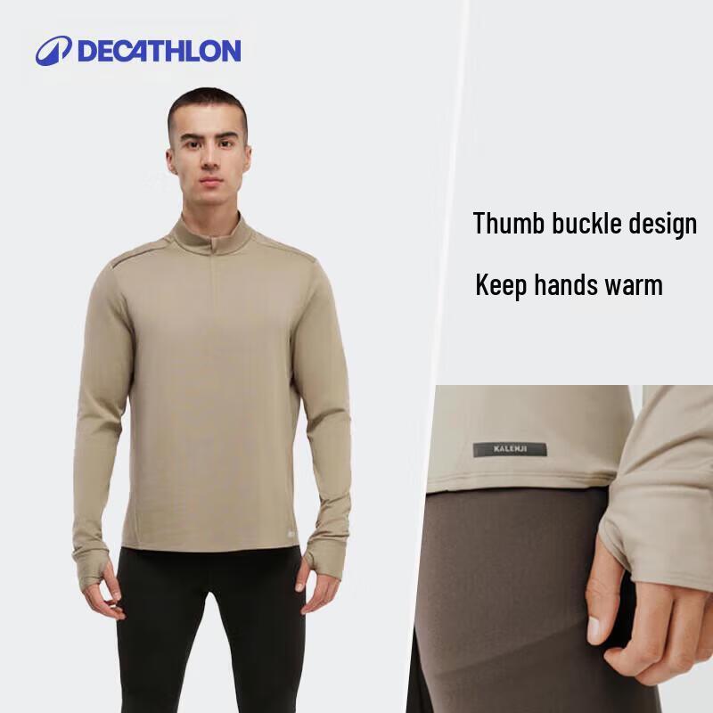Decathlon Men's Warm Quick-Dry Long-Sleeve Running T-Shirt