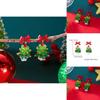 Festliche Feiertagsohrringe für Damen aus Legierung mit roter Schleife, Weihnachtsbaumschmuck mit Glitzer für saisonalen Schmuck