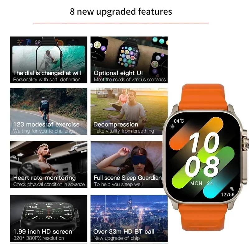 Original T800 Ultra Smart Watch Men 49Mm Series 8 Amoled Screen Nfc Compass Waterproof Watch Iwo Ultra 9 Smartwatch Set