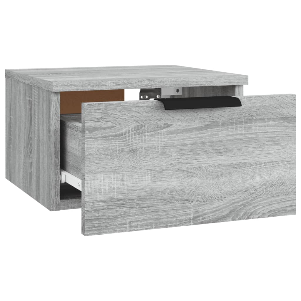 Wall Mounted Nightstand Gray Sonoma 34 X 30 X 20 Cm