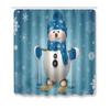 4pcs Shower Christmas Curtain Toilet Cushion Set Cover Mat Pad Rug Xmas Bathroom