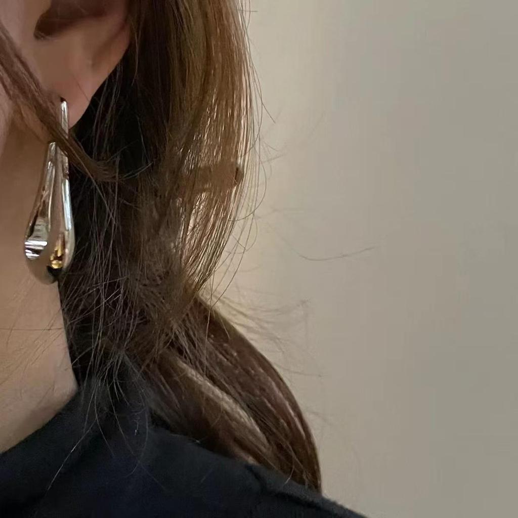 Minimalist U-Shaped Water Drop Earrings - French Design, Elegant Luxury Style for Women
