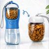 Pet Water Bottle With Feeder For Dogs And Cats Outdoor Travel Portable Plastic