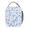 Watercolor Evil Eye Nazar Painting Insulated Lunch Bag for Women Kids Portable Food Boxes Thermal Lunch Box Tote