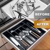 Plastic Cutlery Storage Tray Large Capacity Silverware Drawer Organizer Utensil Tray Set  for Home