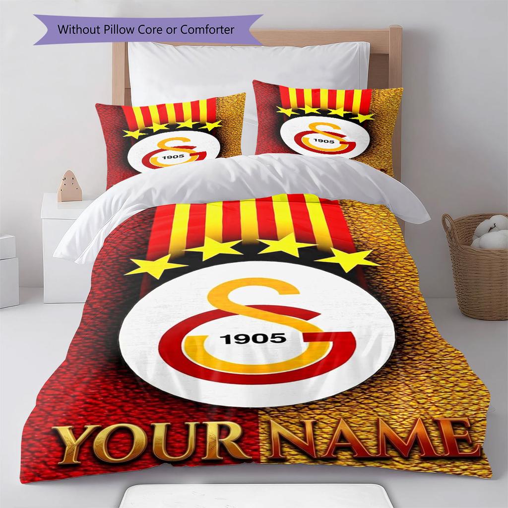 Galatasaray S Custom Name Pattern Bedding,Quilt Set Quilt Cover Pillowcase Home Birthday Gift(1 * duvet cover + 2 * pillowcase, without core)