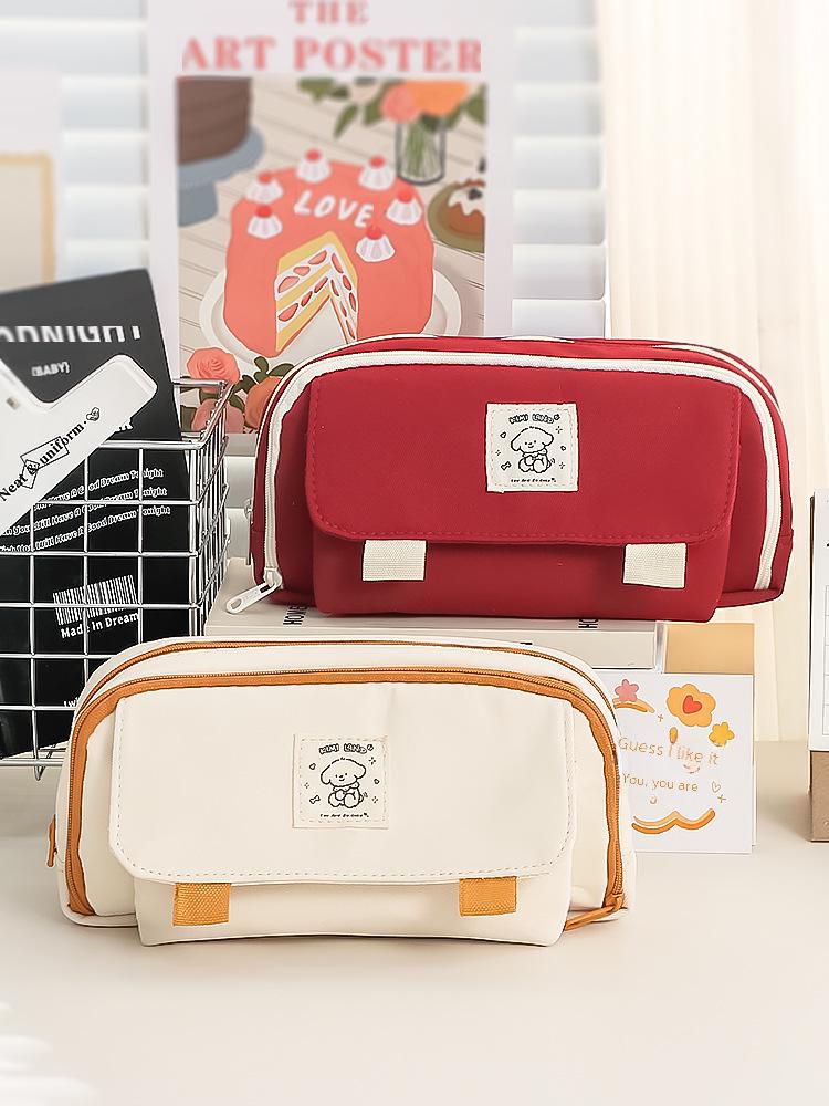 2024 Girl's Large Capacity Pencil Case for Elementary & Junior High Students - Stylish Stationery Bag