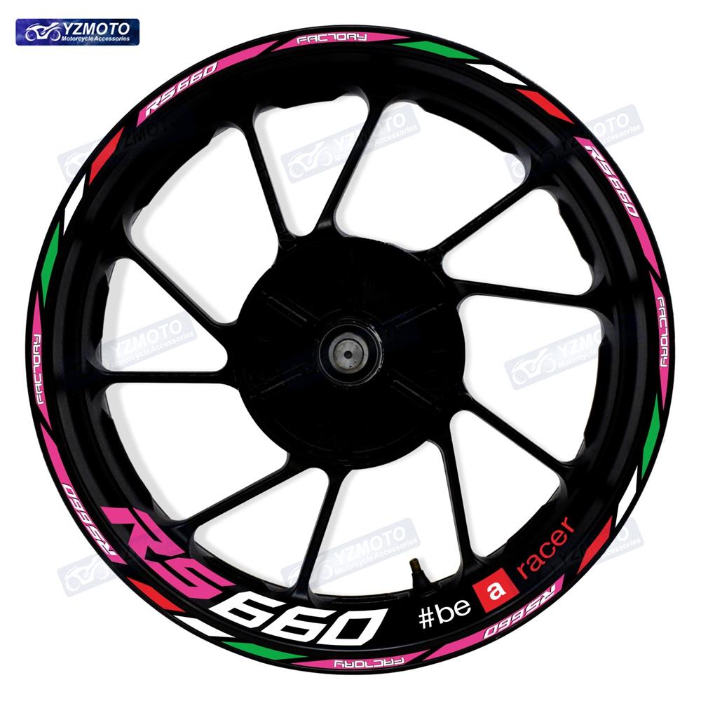 For RS660 RS 660 Motorcycle 17 Inch Racing Racing Wheel Stickers Car Reflective Rim Motorbike Bicycle Hub Tape Decal Sticker