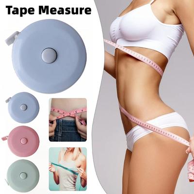 Cute Mini Home Use Soft Tape Measure Double Scale Body Sewing Flexible Measurement Ruler for Body Measuring Tools Tailor Craft 1.5M (Green,Pink,Blue)