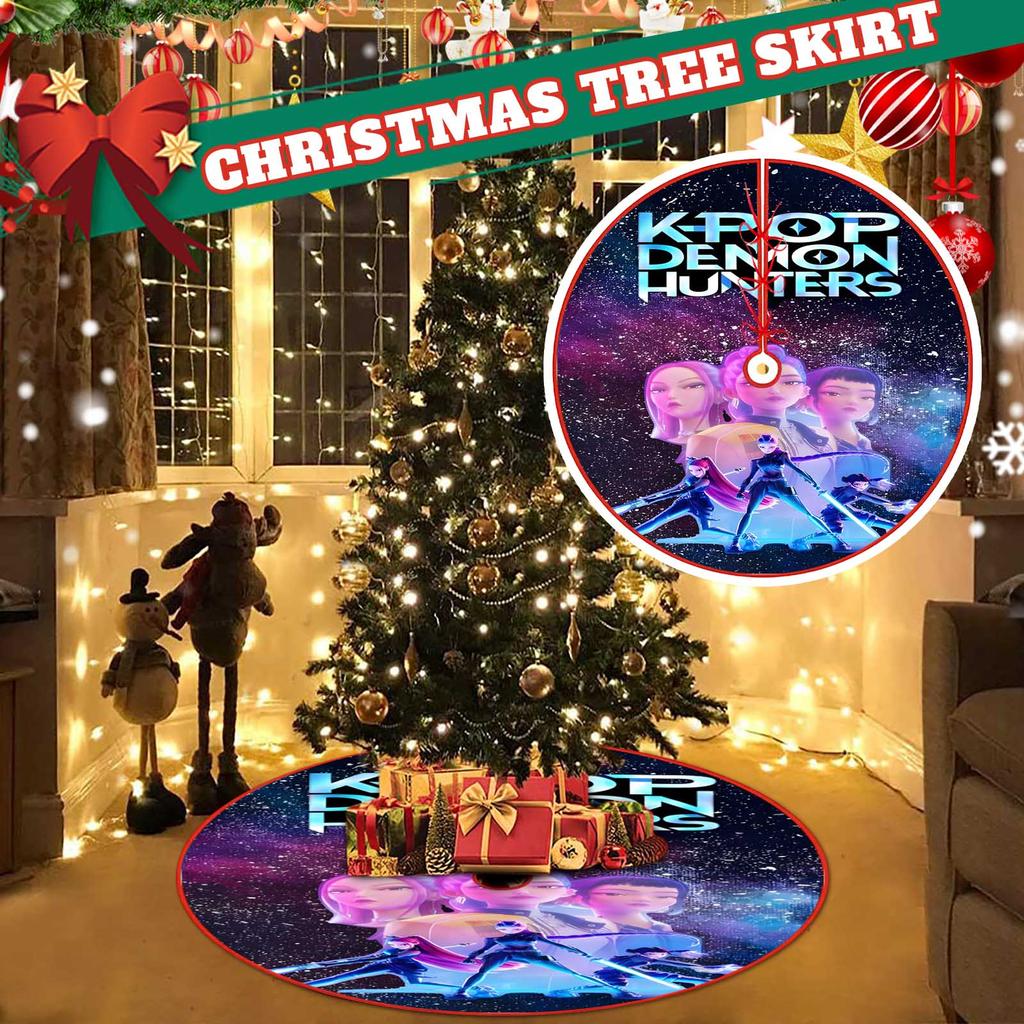 Christmas Tree Skirt Decoration For Home Xmas Tree Decorations Skirt Ornament Festive Holiday Party Decorations Indoor Outdoor