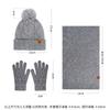 Womens Alpaca Wool Winter Hat Scarf Gloves Set Warm Double-Layer Knitted Accessory Cold Weather
