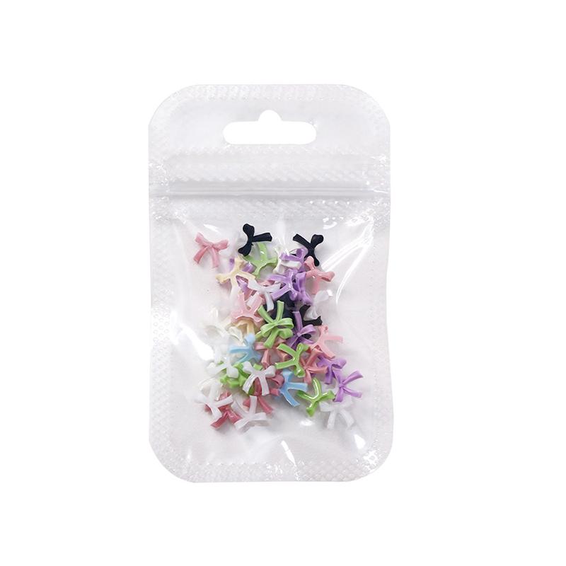 50Pcs For A Chic And Trendy Manicure Look Ribbon Bowtie Nail Charms Light Luxury Ins-Style Nail Art With 3D Resin Decor