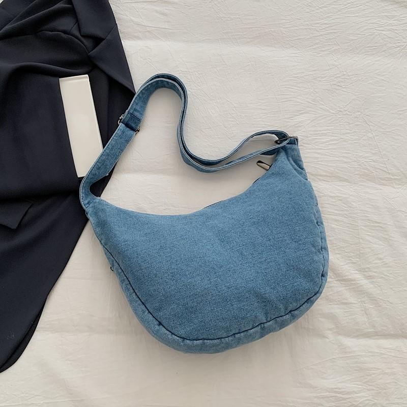 Crossbody Bag Large Capacity Denim Bag Women's Retro Shoulder Bag