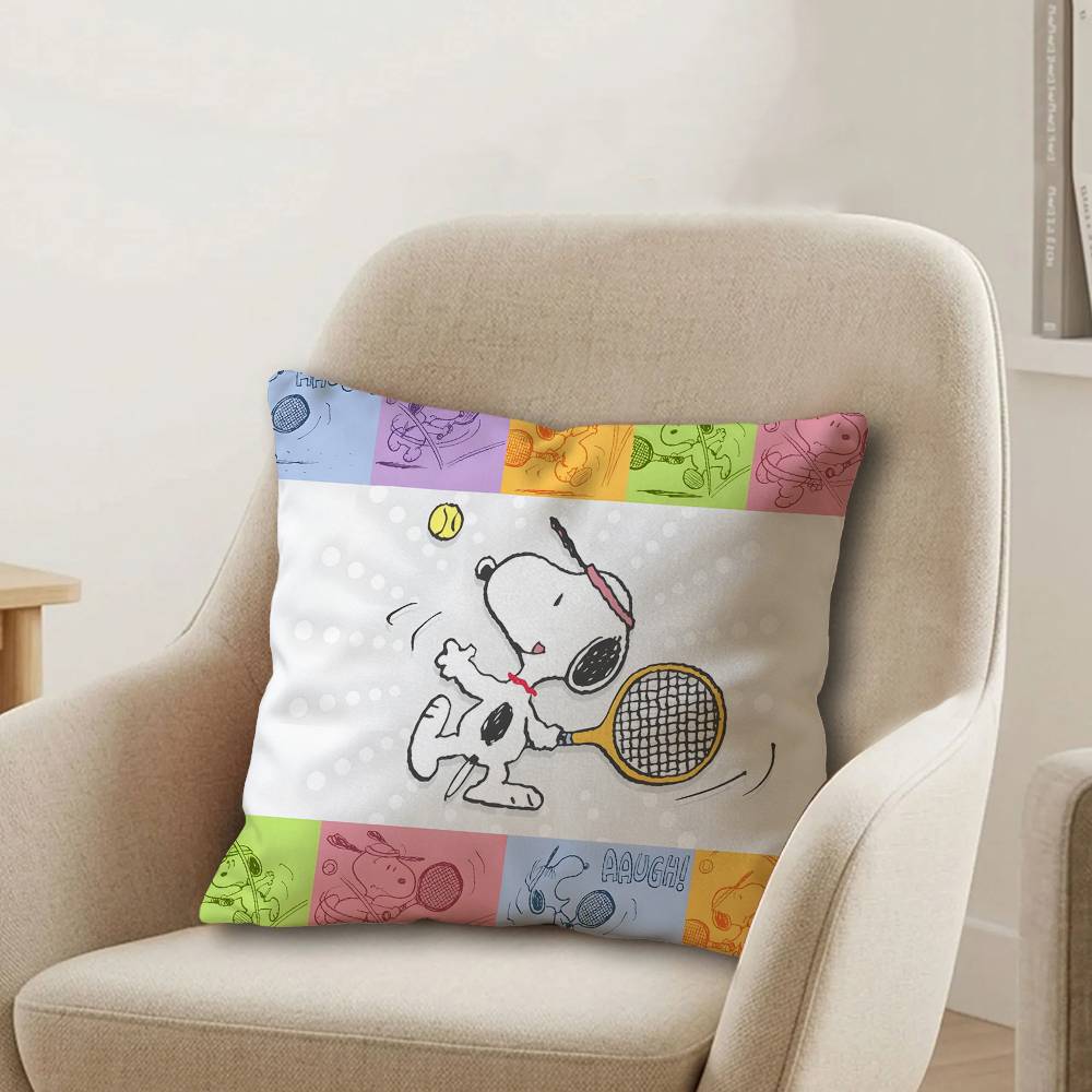 Classic Cartoon Cute SSnoopy Office Cushion Pillowcase Car Cushion CoverXCM Lumbar Pillowcase Sofa Pillowcover
