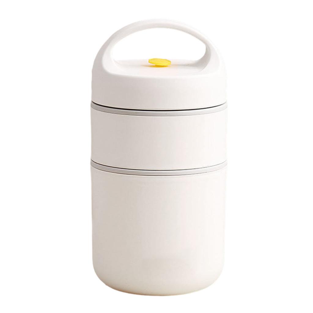 1 peça Marmita Térmica a Vácuo Aquecedor de Comida Isolado Recipiente para Sopa Para Comida Quente Empilhável Duas Camadas Parede Dupla Isolada