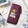Sky High UFO Print Long Purse Multi Slot Card Holder Fashion Zipper Wallet for Daily Use