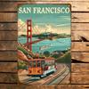 San Francisco Vintage Aluminum Sign - Retro Travel Poster for Street & Garage - Metal Plaque for Yards, Cafes & Home Walls